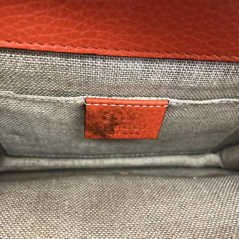 Gucci Interlocking Chain Leather Orange Bag