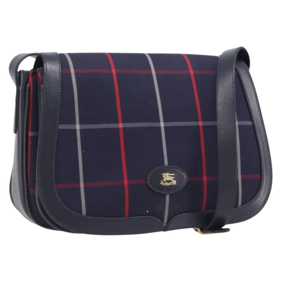 Burberry Nova Check Shoulder Bag Canvas Navy