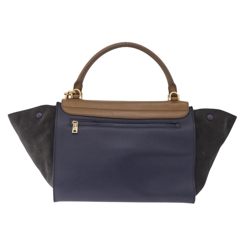 Celine Tricolor Trapeze Leather Navy Bag