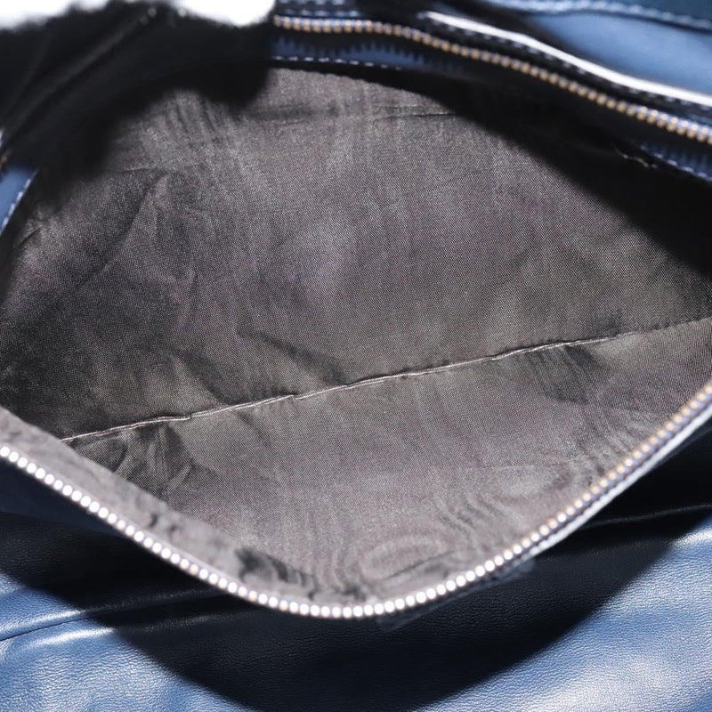 Gucci Hip Bamboo Flap Leather Blue Bag