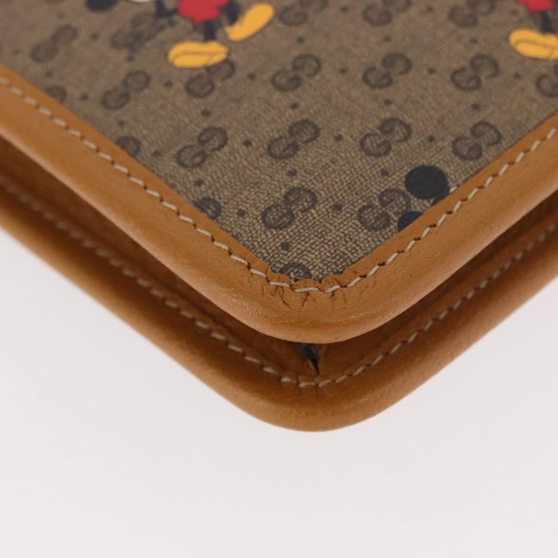 Gucci Disney Mickey Mouse Front Zip Printed Mini Gg Coated Canvas Beige Bag
