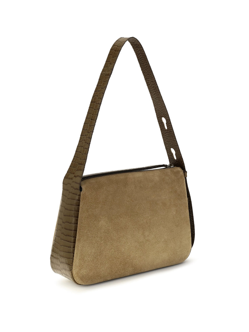 Tory Burch Romy Shoulder Bag — Beige Suede