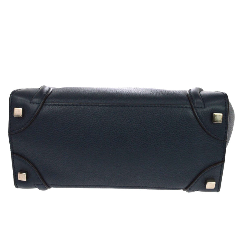 Celine Luggage Grainy Leather Navy Bag