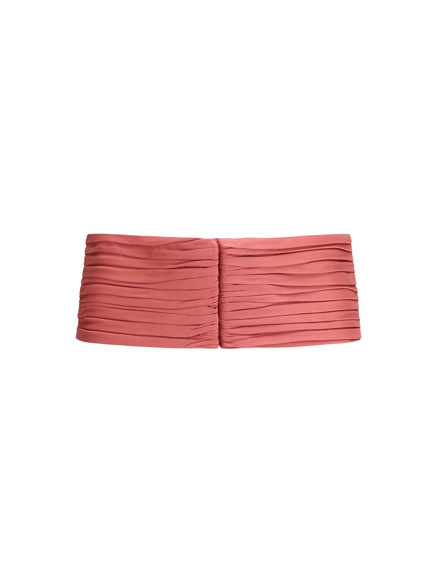 Valentino Garavani Satin Pleated Waist Belt — Pink Viscose