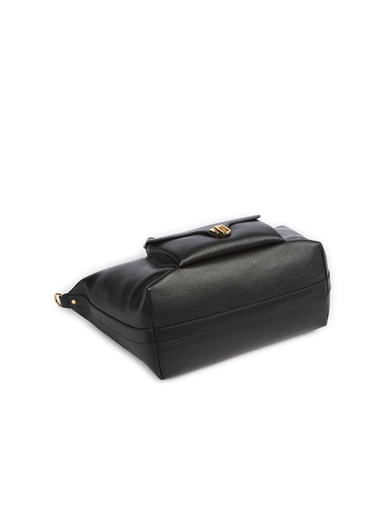 Coccinelle Beat Generation Top Handle Bag — Black Grained Leather