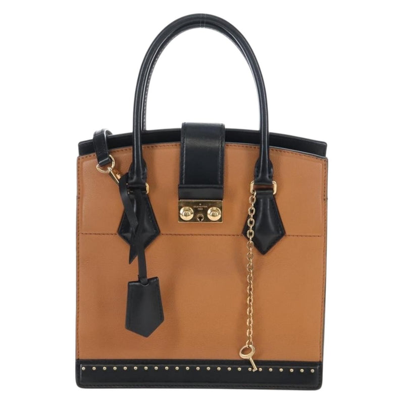 Louis Vuitton Cour Marly Leather With Studded Detail Beige Bag