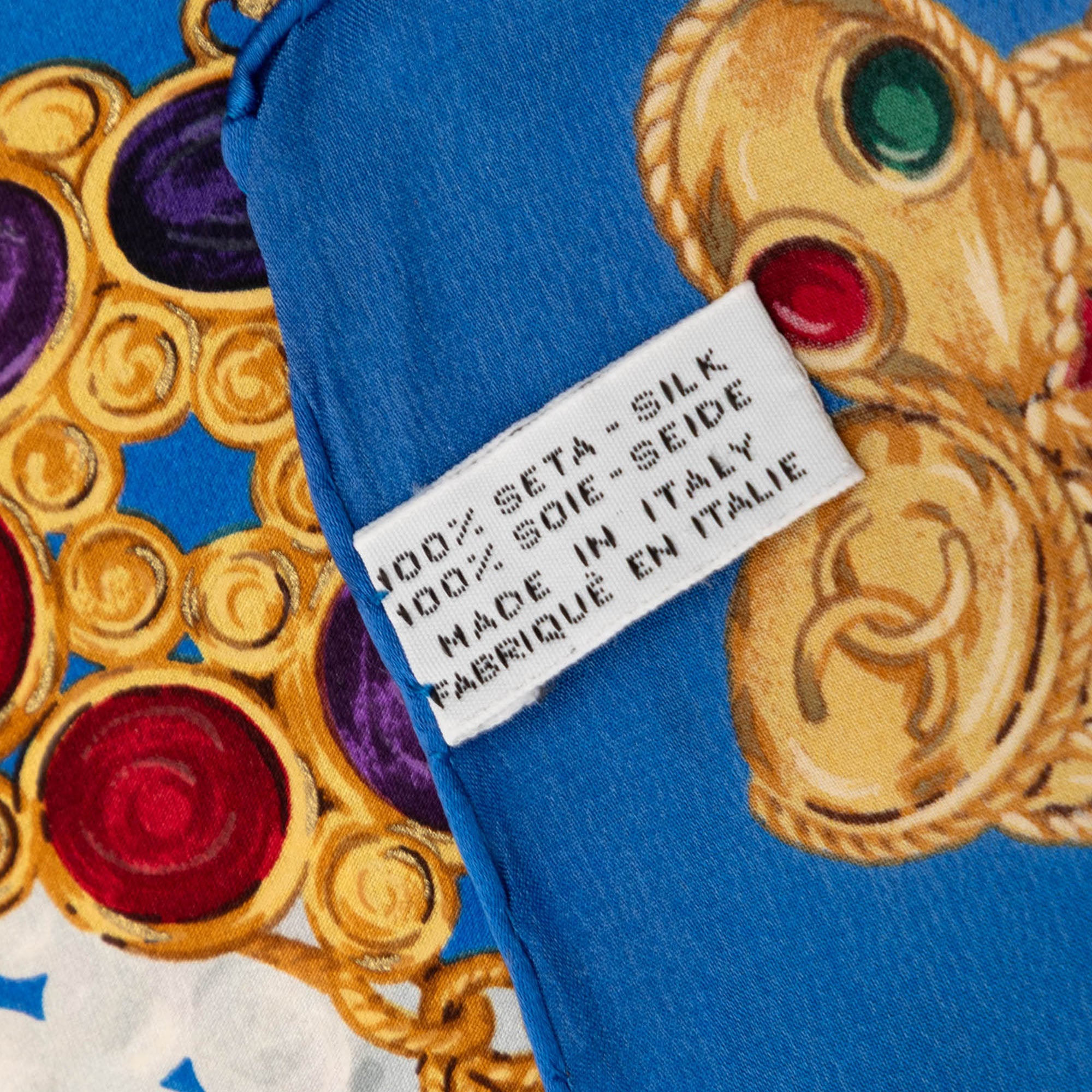 Pearls and Gripoix Printed Silk Scarf 90 - Image 3