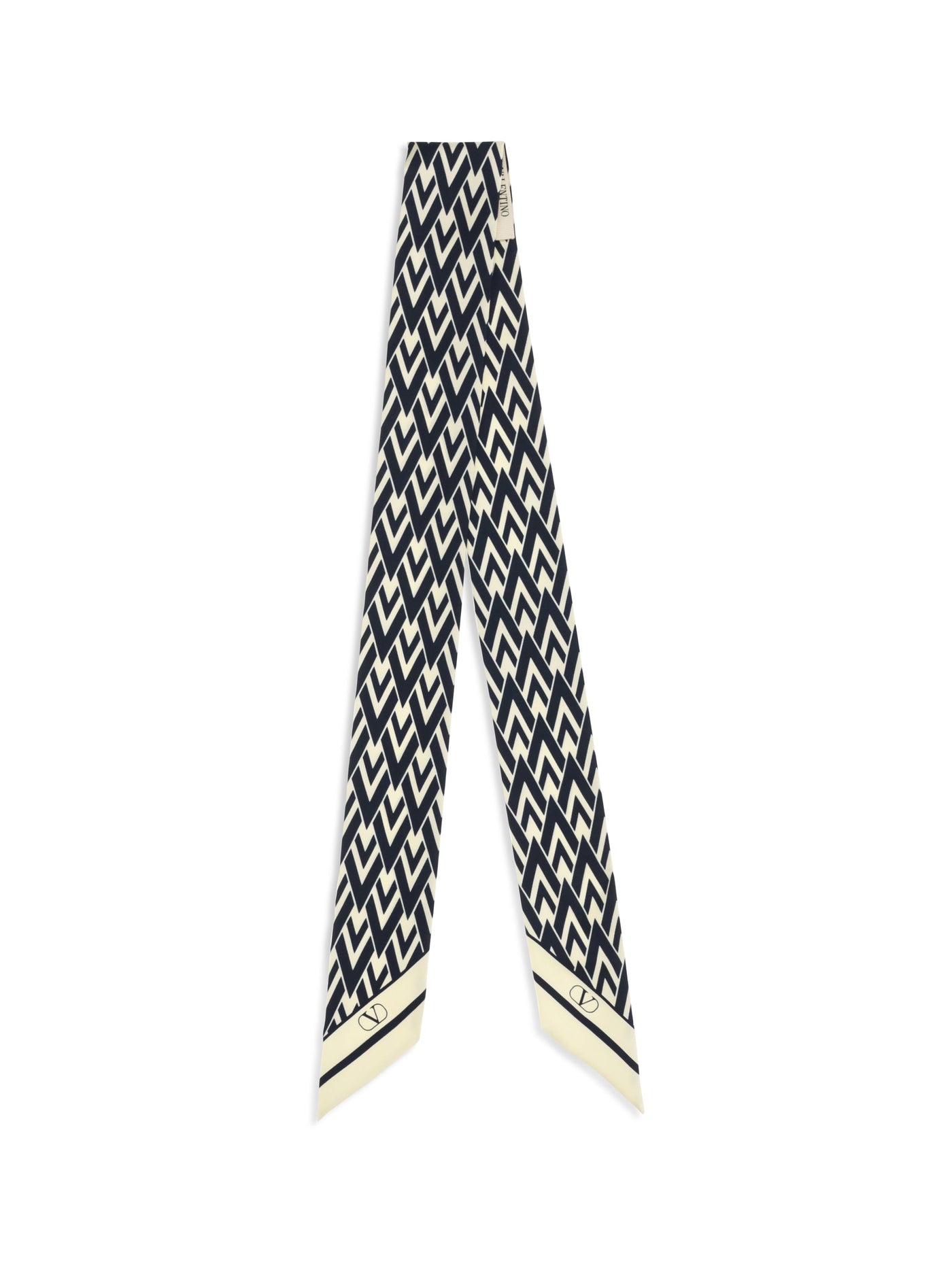 Valentino Garavani Tout La V Scarf — Navy Silk Scarfs