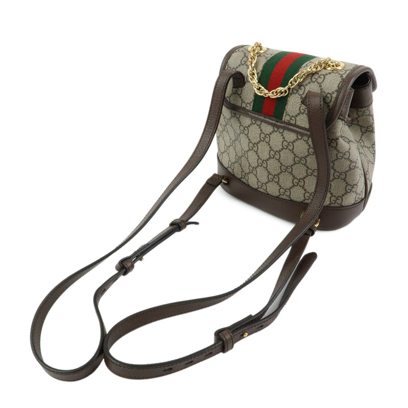 Gucci Ophidia Flap Gg Coated Canvas With Leather Beige Bag