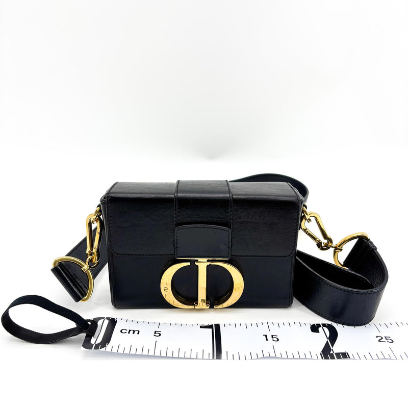 Christian Dior 30 Montaigne Box Leather Black Calfskin Bag