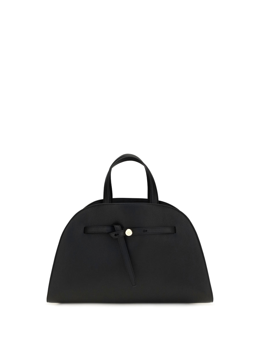 Tory Burch Romy Bauletto Shoulder Bag — Black Leather