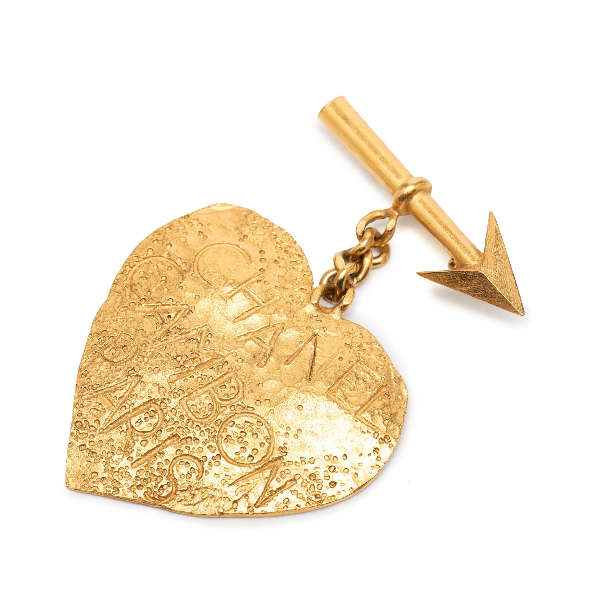 Gold Plated Cambon Paris Arrow Heart Swing Brooch - Image 1