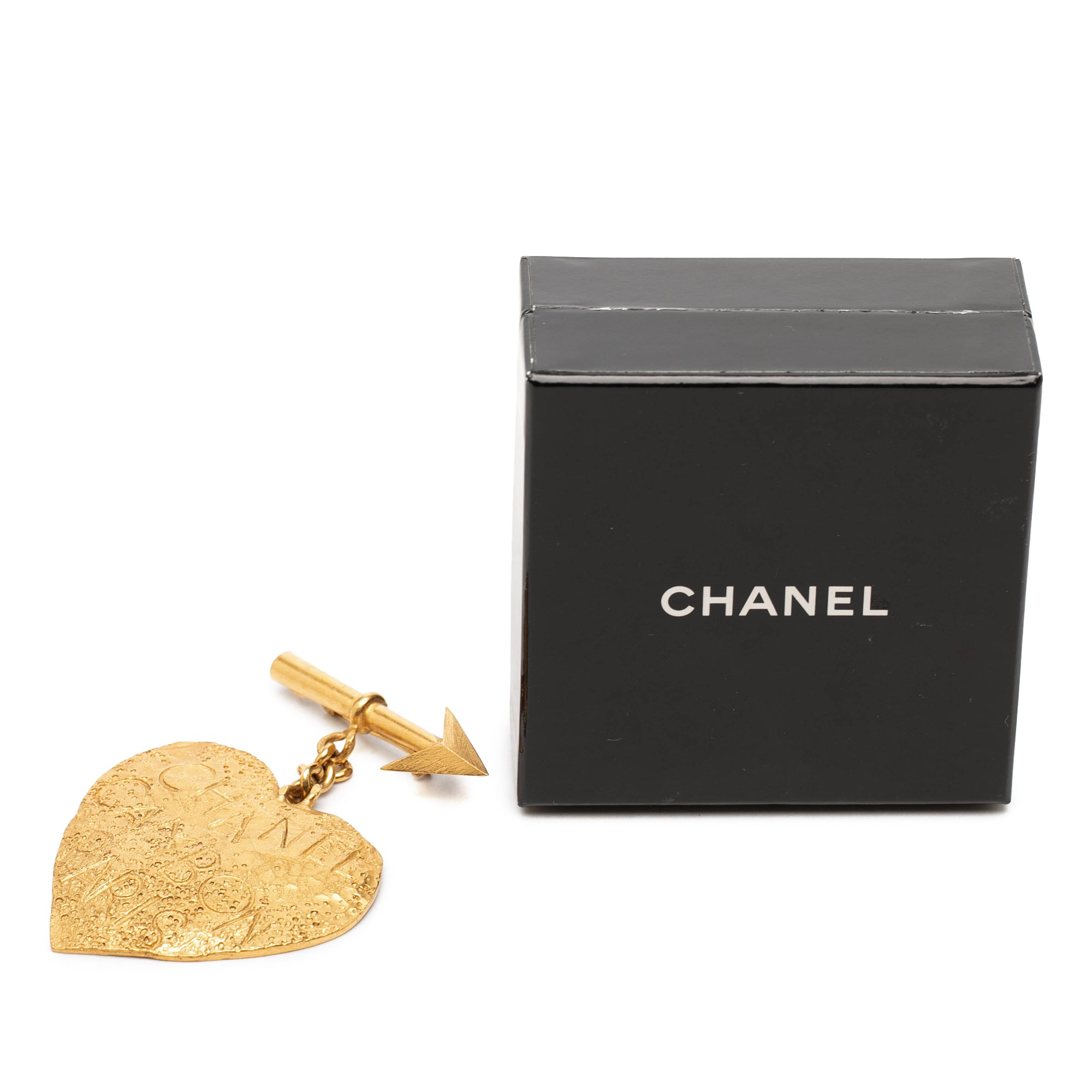 Gold Plated Cambon Paris Arrow Heart Swing Brooch - Image 4