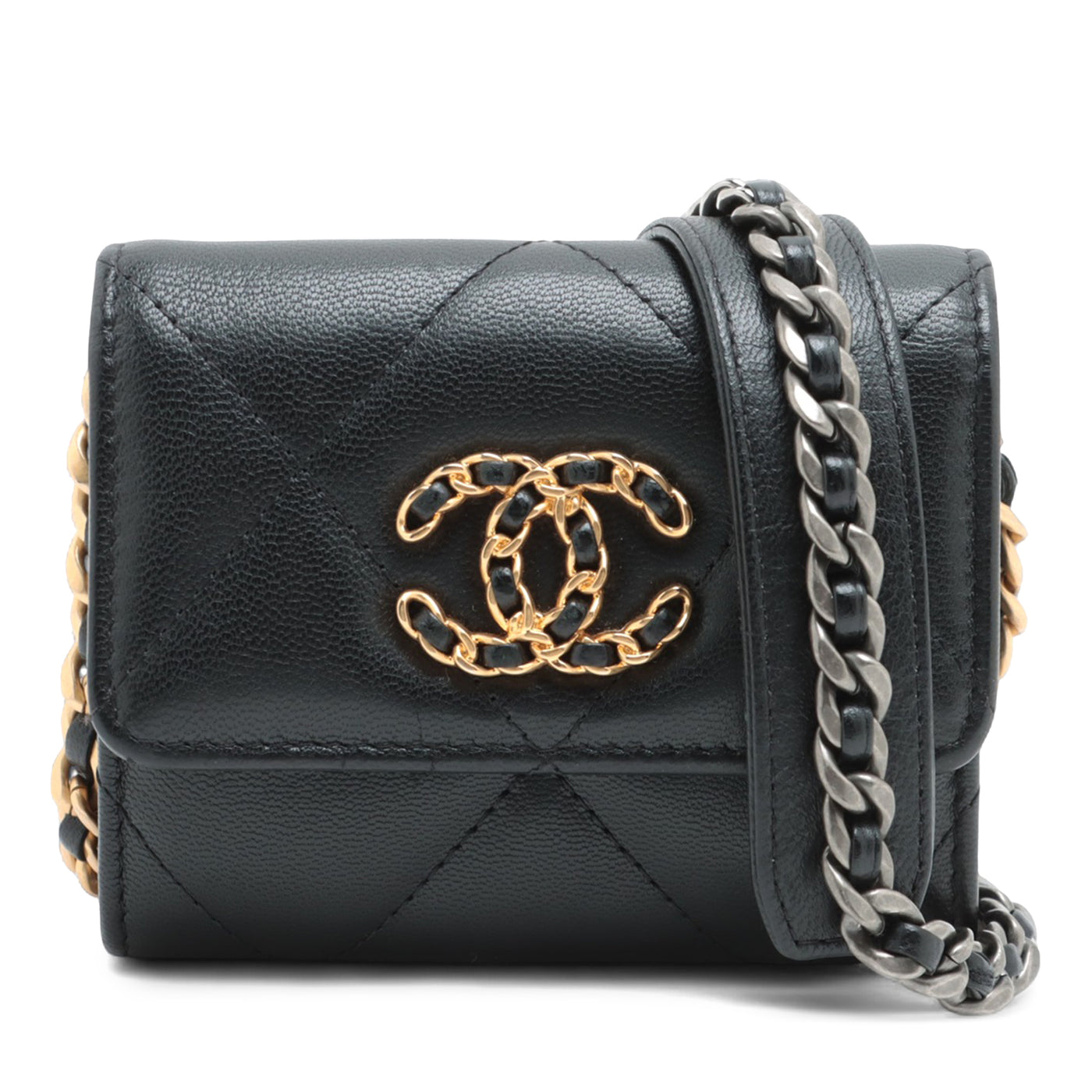 Quilted Lambskin 19 Flap Coin Purse With Chain - Image 1