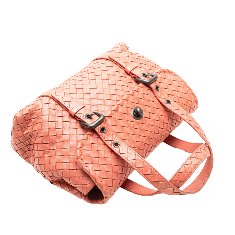 Leather Intrecciato Flap Satchel - Image 12