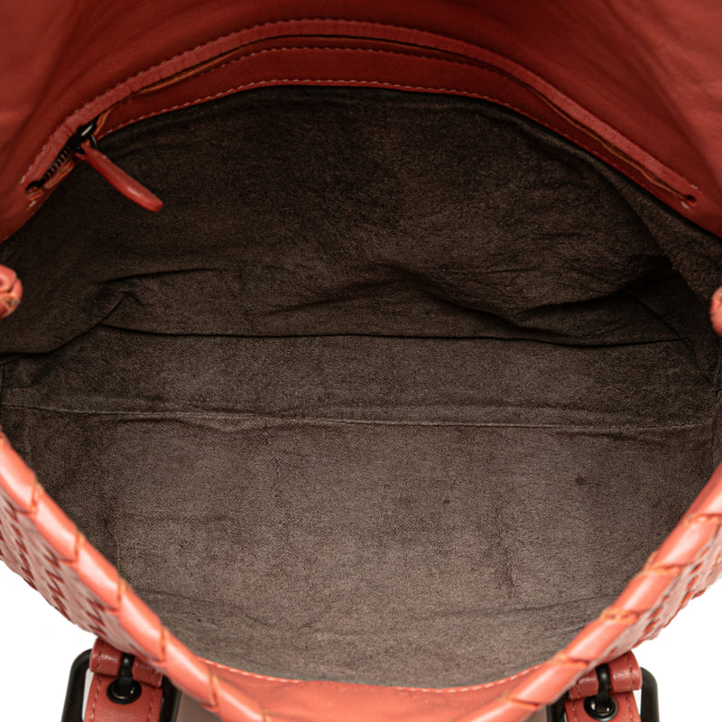 Leather Intrecciato Flap Satchel - Image 4