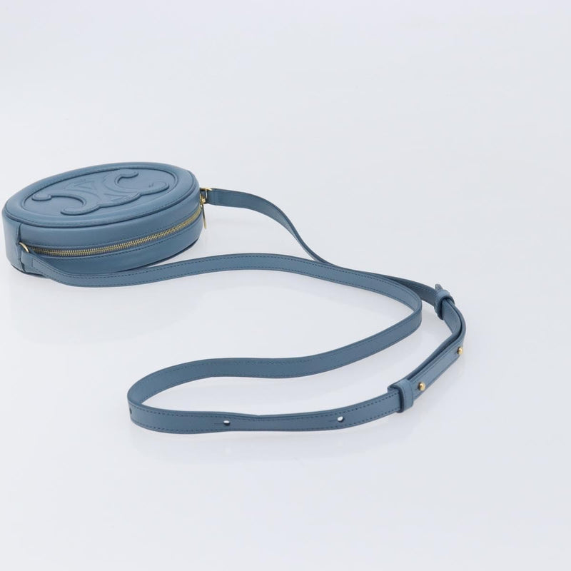Celine Triomphe Oval Leather Blue Bag