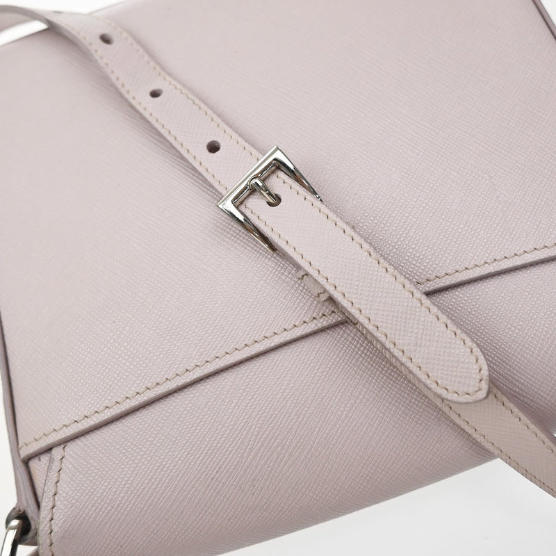 Prada Sound Flap Embroidered Saffiano Pink Leather Bag