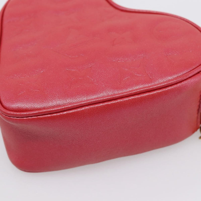 Louis Vuitton Coeur Heart On Chain Monogram Embossed Lambskin Red Leather Bag