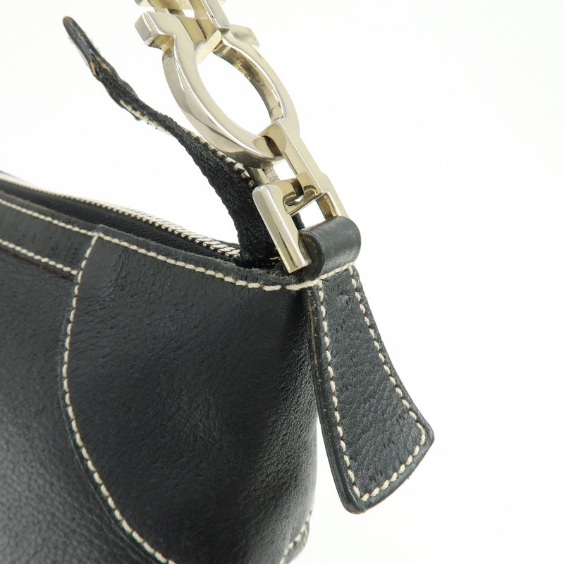 Salvatore Ferragamo Gancini Leather Black Bag