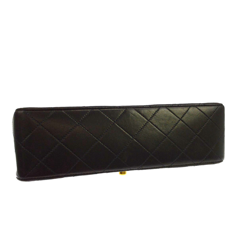 Chanel Classic Timeless Double Flap Quilted Lambskin Black Leather Bag