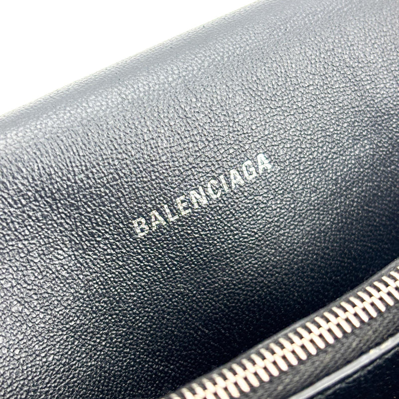 Balenciaga Downtown Soft Hourglass Leather Black Bag