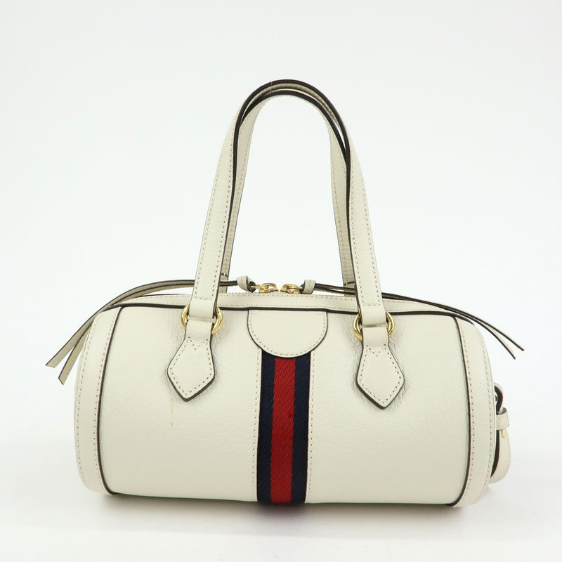 Gucci Ophidia Boston Leather White Bag