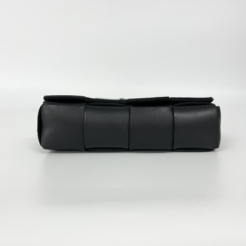 Bottega Veneta Cassette Belt Maxi Intrecciato Leather Black Bag