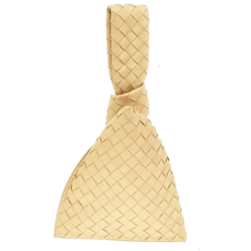 Bottega Veneta Bv Twist Intrecciato Nappa Beige Leather Bag