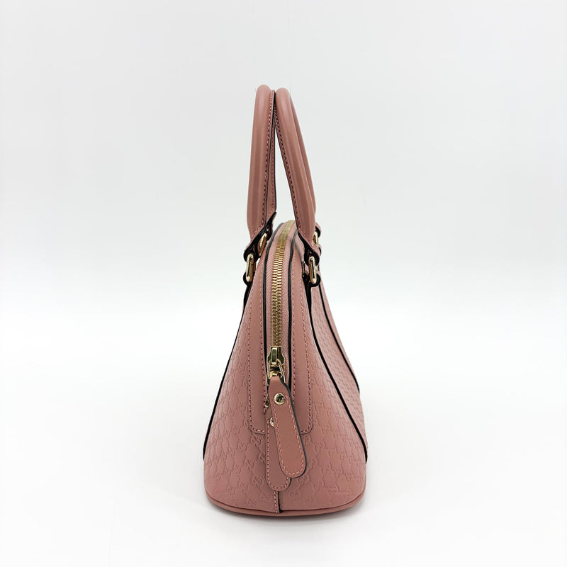 Gucci Convertible Dome Satchel Microguccissima Leather Pink