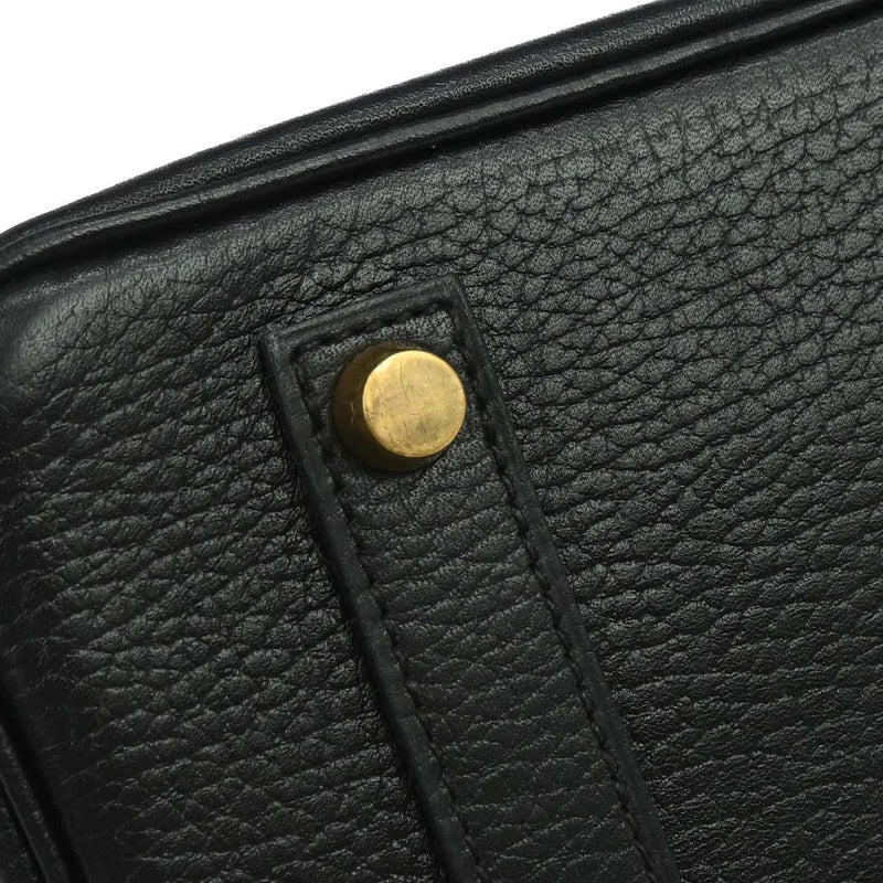Hermes Birkin Black Ardennes With Gold Hardware Leather Bag