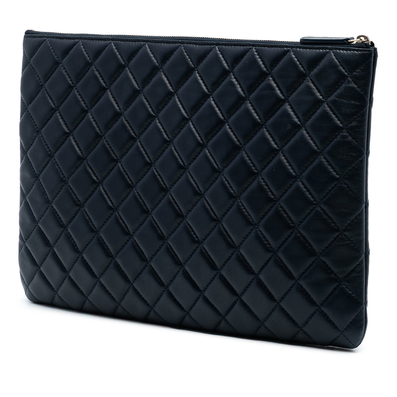 Large Quilted Lambskin O Case Clutch - Image 2