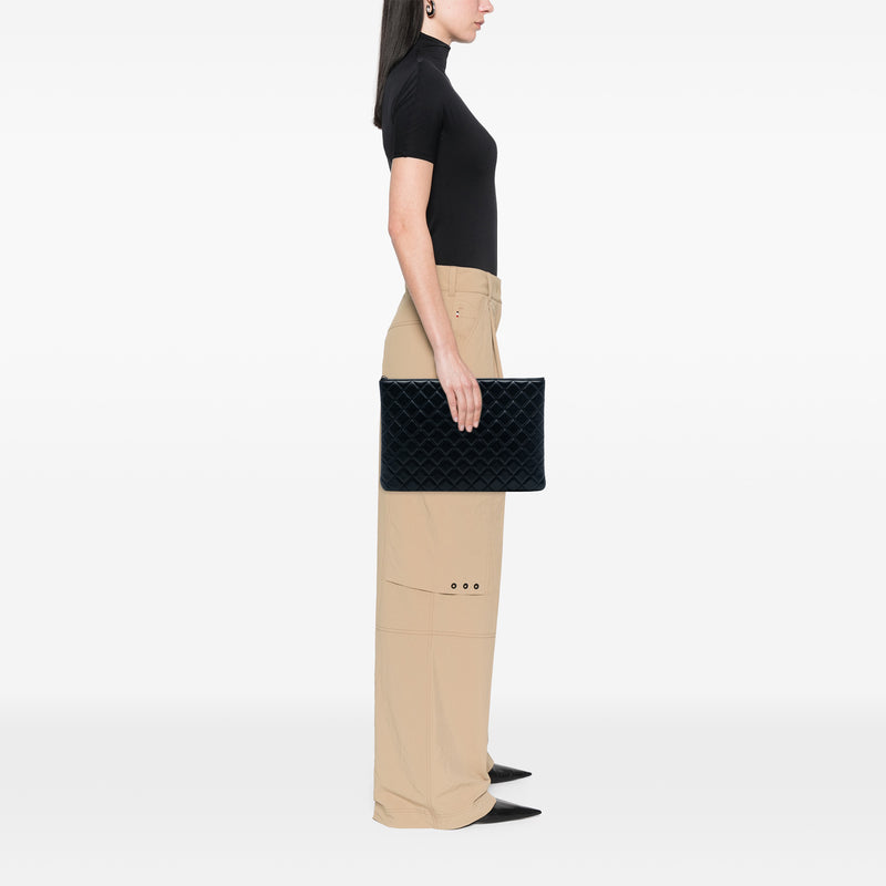 Large Quilted Lambskin O Case Clutch - Image 7