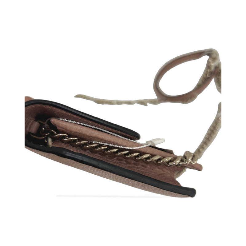 Gucci Interlocking Wallet On Chain Leather Pink Calfskin Bag