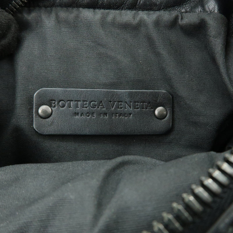 Bottega Veneta Front Pocket Messenger Intrecciato Nappa Black Leather