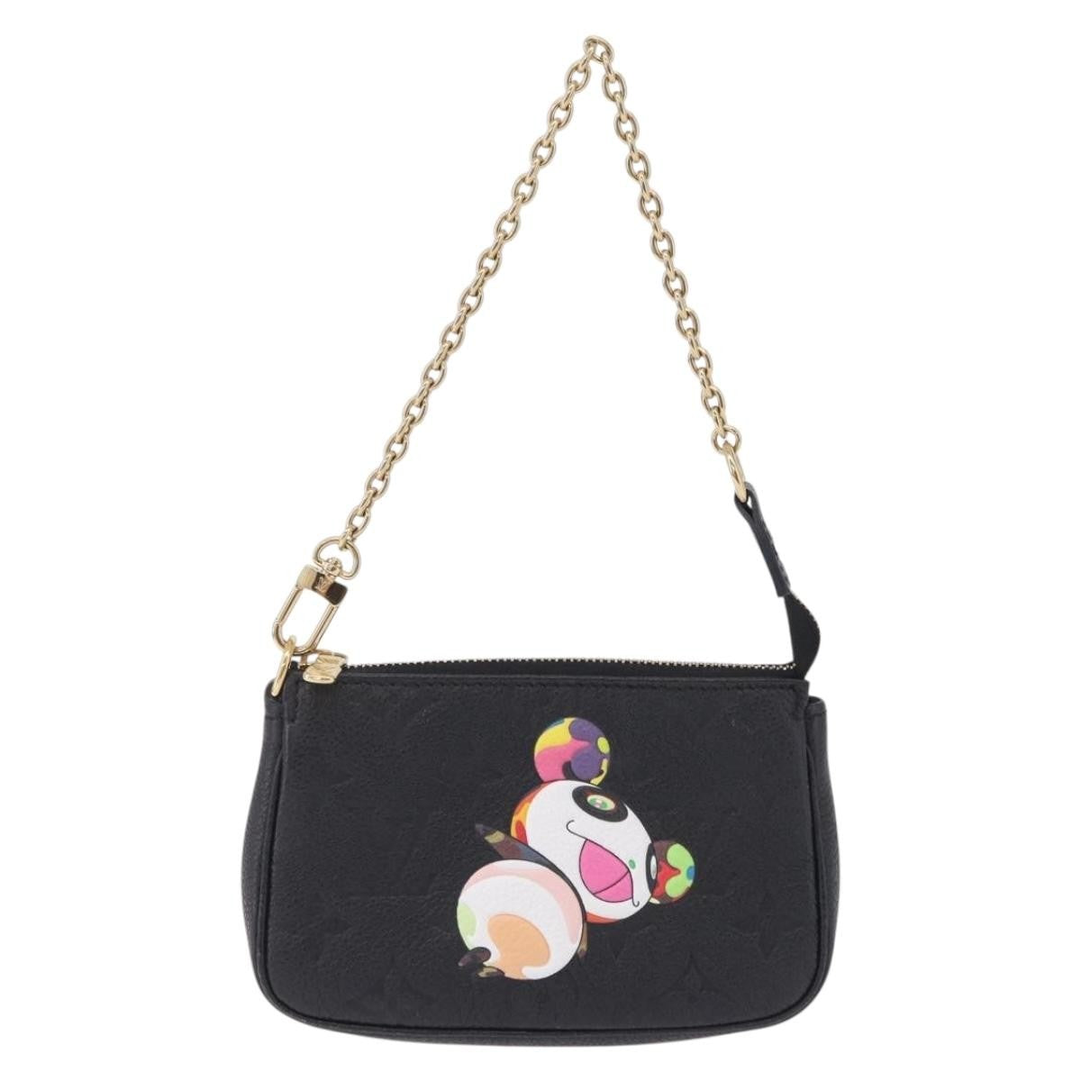 Louis Vuitton Pochette Accessoires Monogram Empreinte Leather Black Bag