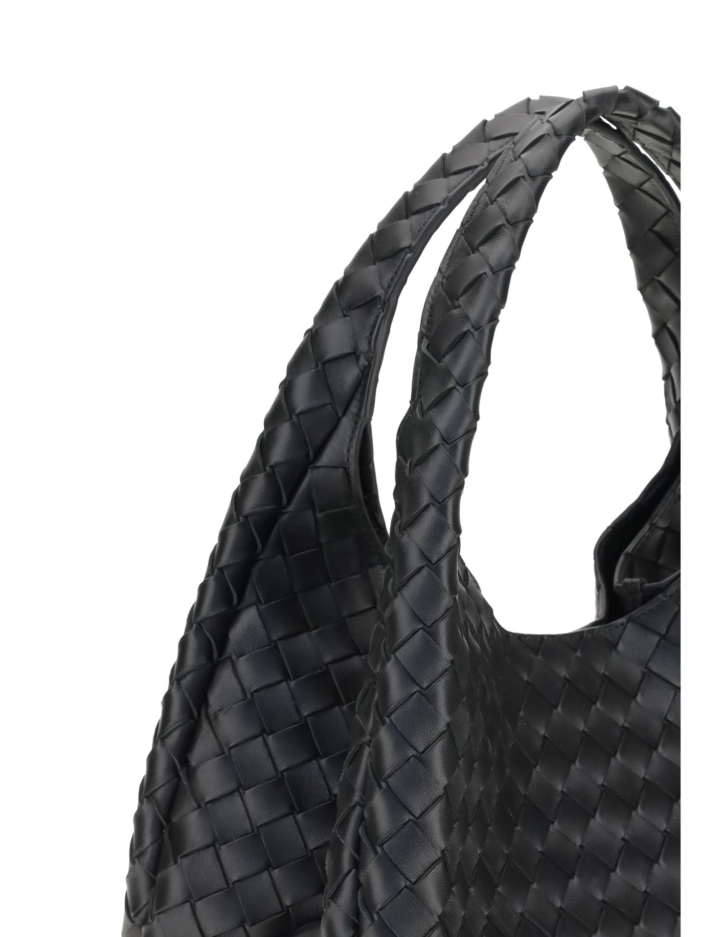 Bottega Veneta Campana Shoulder Bag — Black Lamb Leather