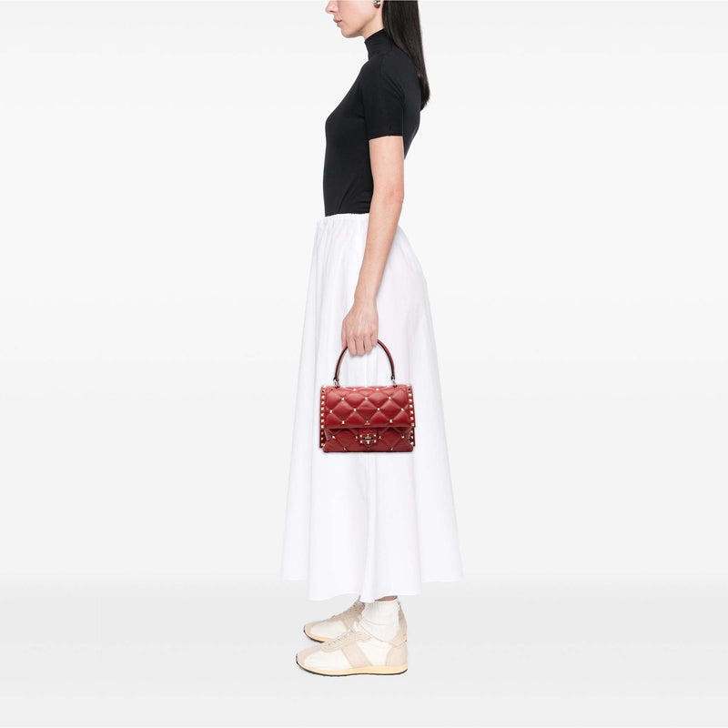 Medium Lambskin Candystud Top Handle Satchel - Image 7