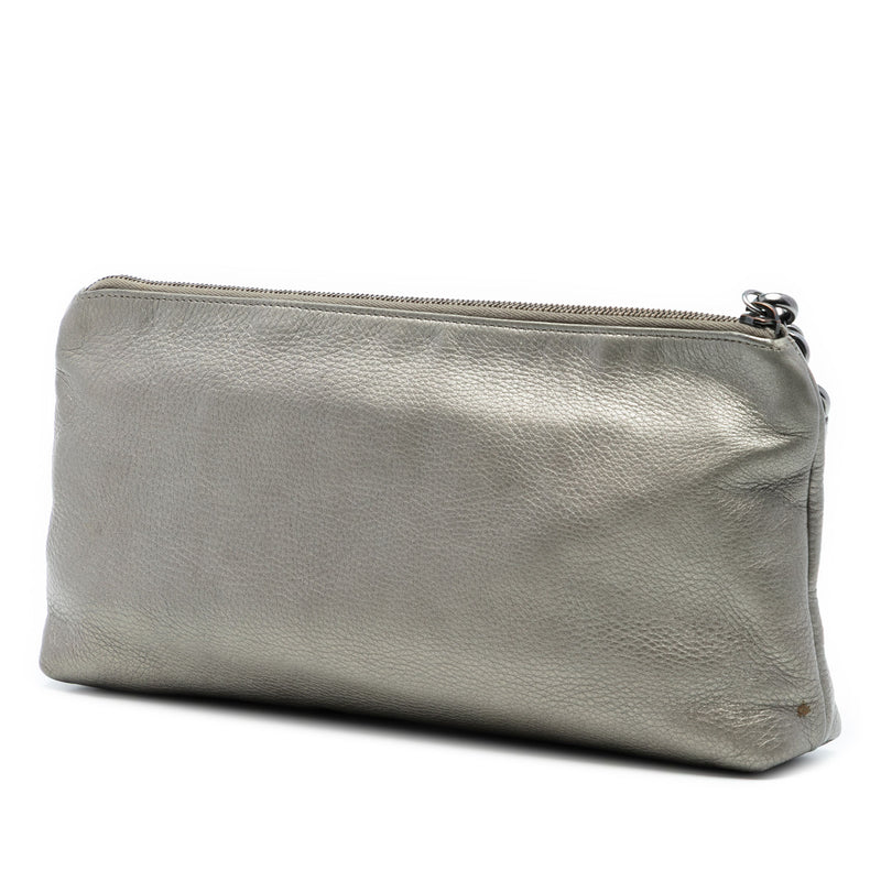 Metallic Leather Sienna Tassel Clutch - Image 2