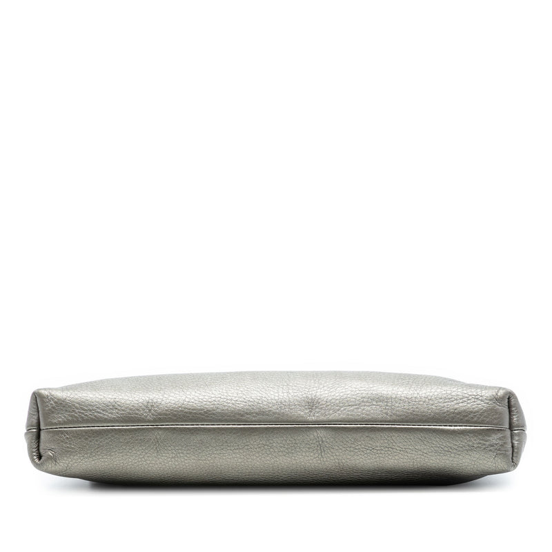 Metallic Leather Sienna Tassel Clutch - Image 3