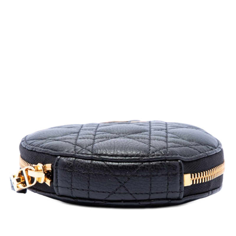 Calfskin Cannage Round Caro Pouch with Chain - Image 3