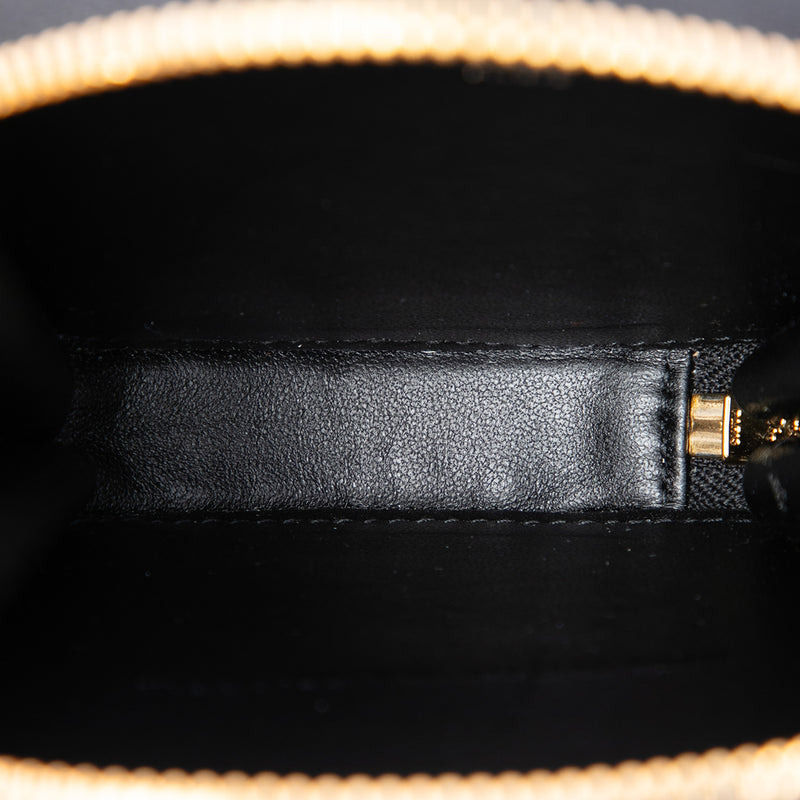 Calfskin Cannage Round Caro Pouch with Chain - Image 4