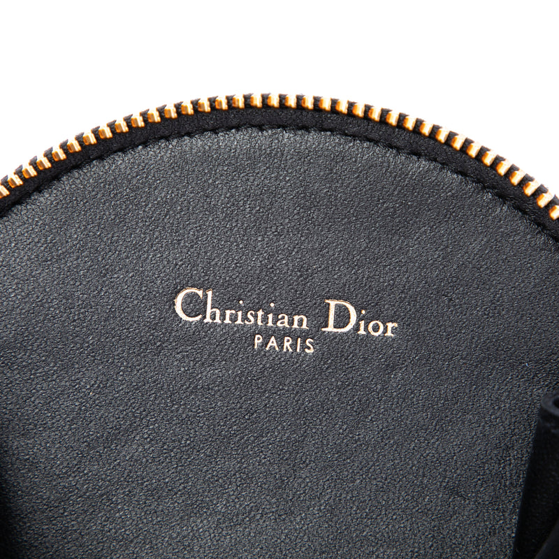 Calfskin Cannage Round Caro Pouch with Chain - Image 5