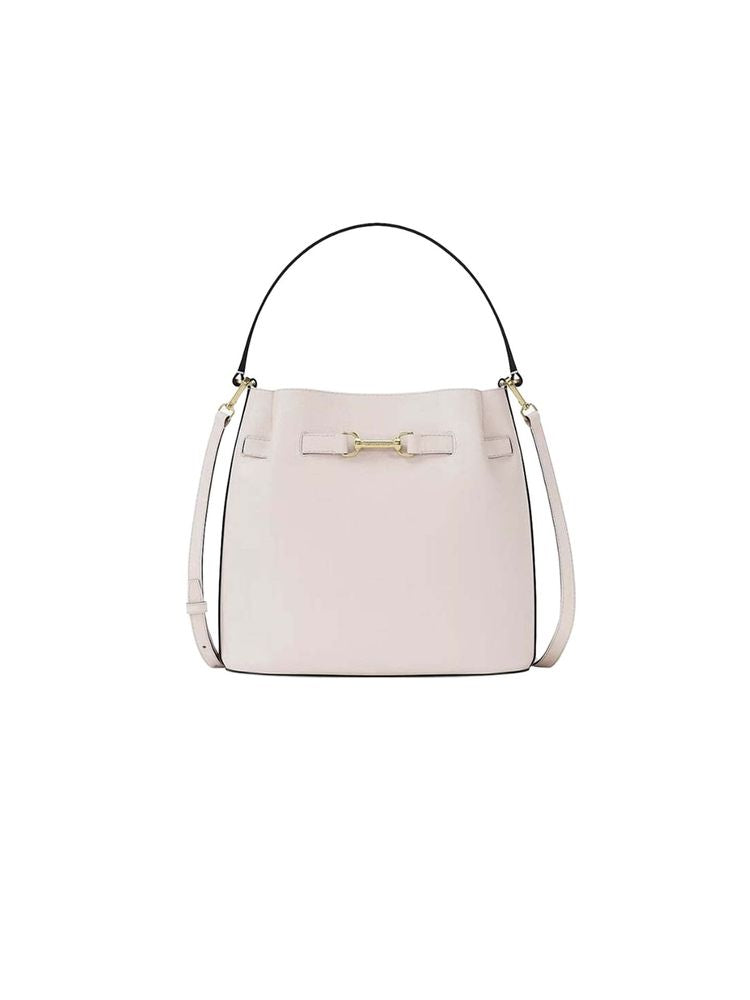 Michael Kors Carson Bucket Bag — Beige Leather