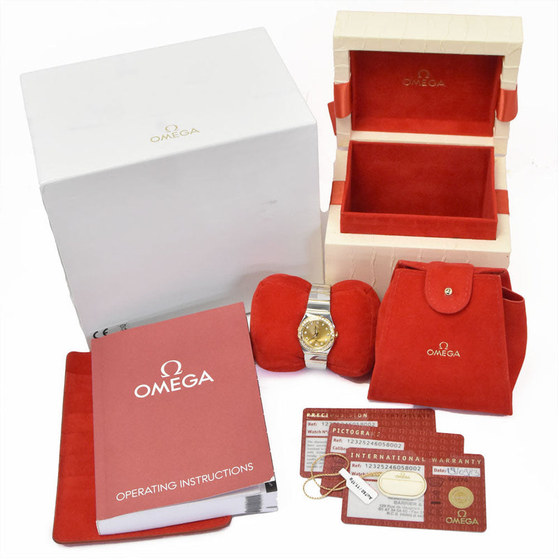 Omega Constellation Quartz Stainless Steel And Yellow Gold With Diamond Bezel Markers Mother Of Pearl Watches