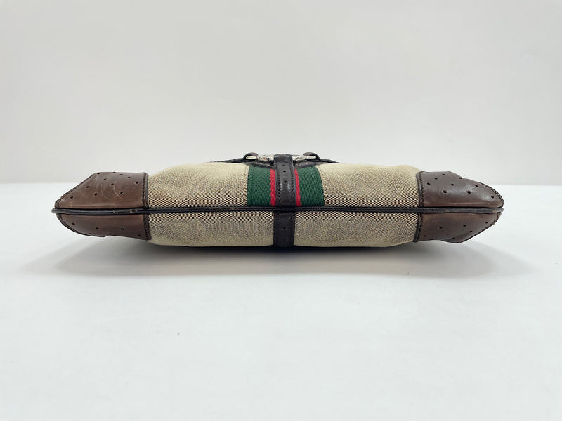 Gucci Reins Web Canvas Brown Bag
