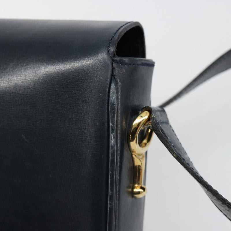 Celine Shoulder Leather Navy Bag