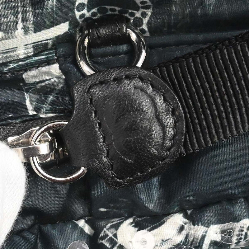 Chanel Astronaut Essentials Sequin Embellished Printed Nylon Navy Bag