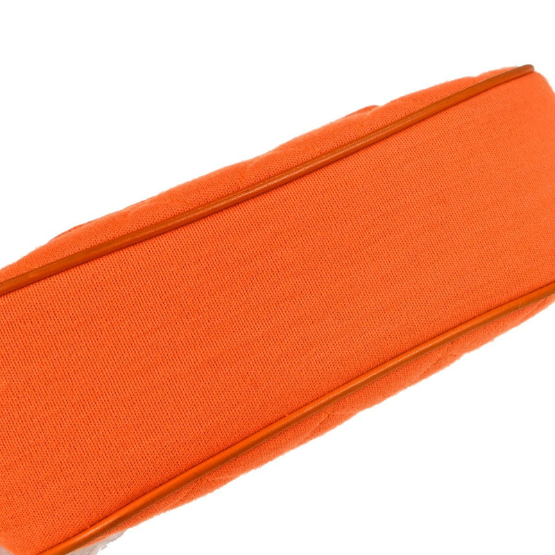 Chanel Shopping Quilted Knit Pluto Glitter Orange Cloth Bag