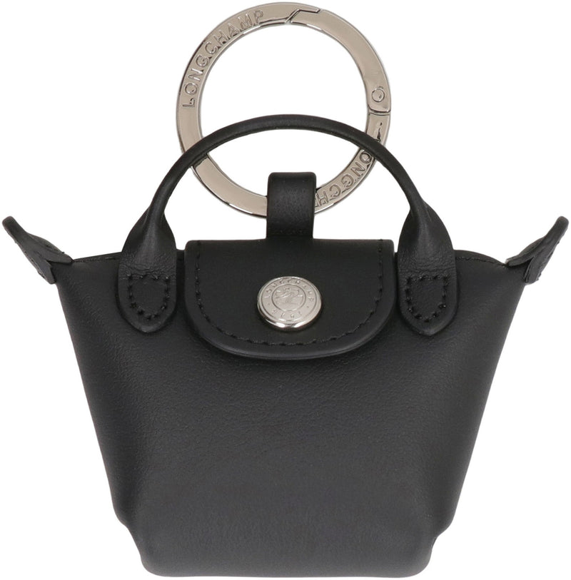 Longchamp Key Case — Black Cow Hide Keychains